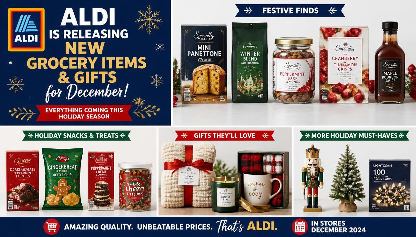 aldi is releasing new grocery items and gifts for december